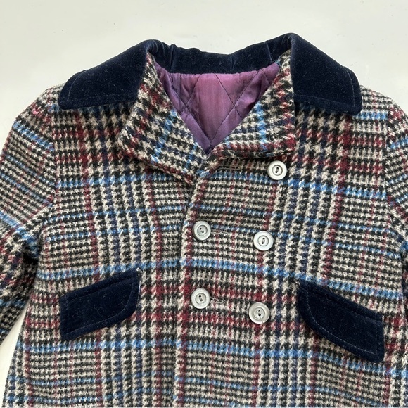 Vintage Breman And Tanner Union Made Girls Plaid‎ Wool Coat Size 3 Made In USA - Picture 2 of 14